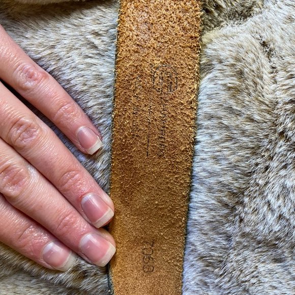 Brown Leather Belt w/ Carved Wildlife Scene | 34 - Picture 4 of 7